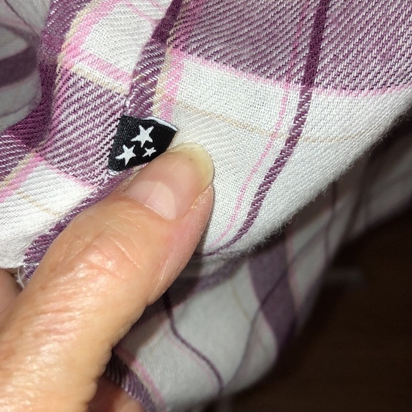 William Rast Short Dolman Sleeve Collar Pop Over Cotton Blend Plaid Top Size M - Picture 7 of 12